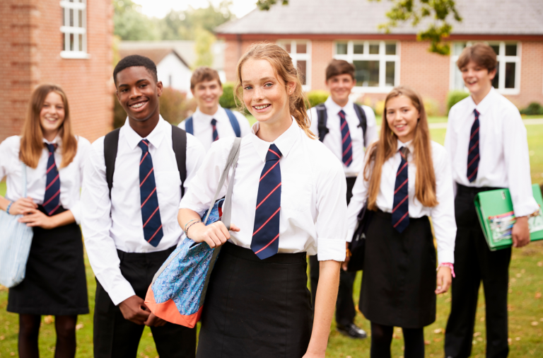 Group of secondary school pupils