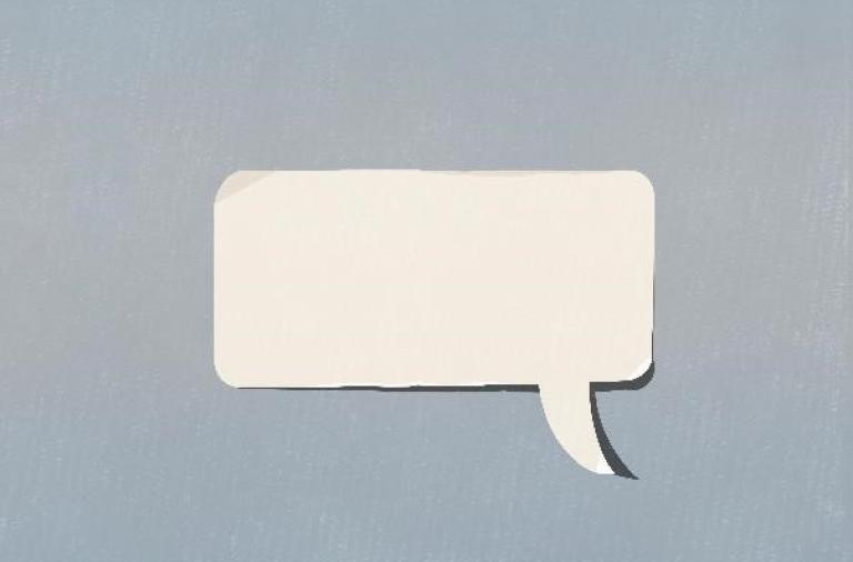 speech bubble on grey background