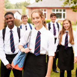 Group of secondary school pupils